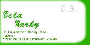 bela marky business card